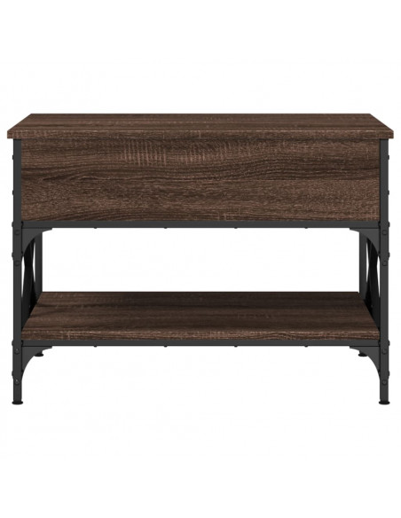 Tavolino Salotto Rovere Marrone 70x50x50cm Multistrato Metallo