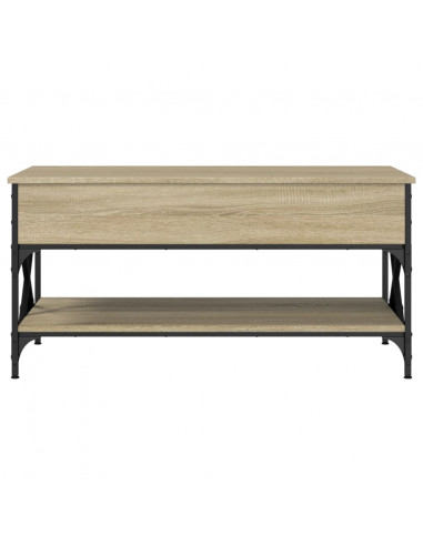 Tavolino Salotto Rovere Sonoma 100x50x50 cm Multistrato Metallo