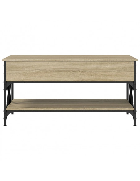 Tavolino Salotto Rovere Sonoma 100x50x50 cm Multistrato Metallo