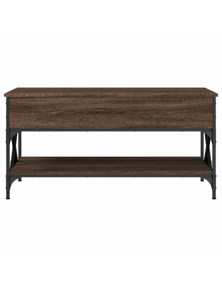 Tavolino Salotto Rovere Marrone 100x50x50cm Multistrato Metallo