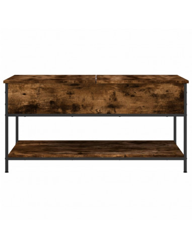Tavolino Salotto Rovere Fumo 100x50x50 cm Multistrato e Metallo