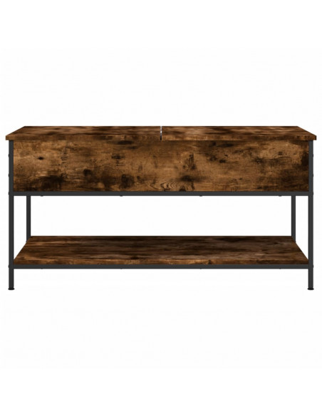 Tavolino Salotto Rovere Fumo 100x50x50 cm Multistrato e Metallo