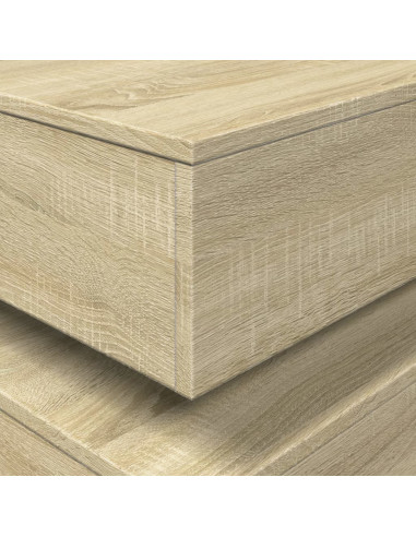 Tavolino da Soggiorno con Luci LED Rovere Sonoma 90x50x40 cm