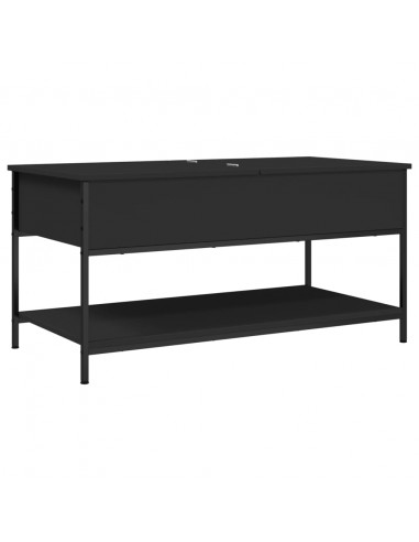 Tavolino da Salotto Nero 100x50x50cm Legno Multistrato Metallo