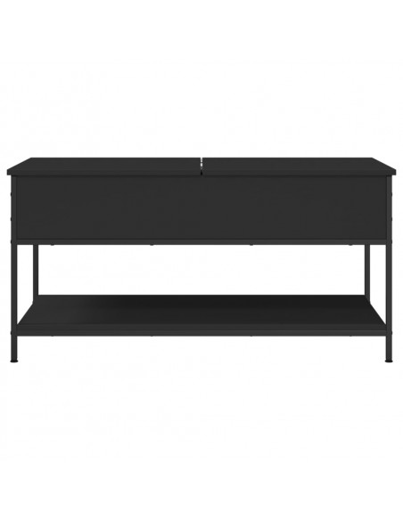 Tavolino da Salotto Nero 100x50x50cm Legno Multistrato Metallo