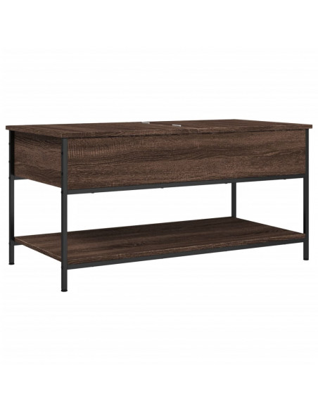 Tavolino Salotto Rovere Marrone 100x50x50cm Multistrato Metallo