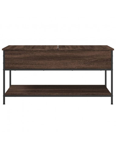 Tavolino Salotto Rovere Marrone 100x50x50cm Multistrato Metallo