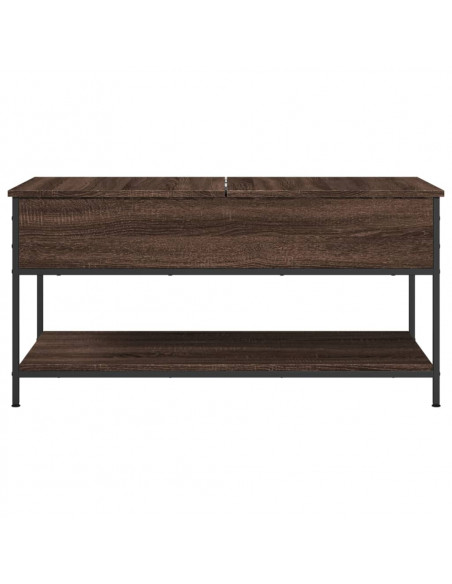 Tavolino Salotto Rovere Marrone 100x50x50cm Multistrato Metallo