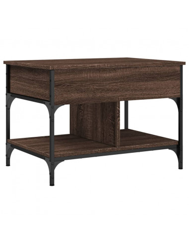 Tavolino Salotto Rovere Marrone 70x50x50cm Multistrato Metallo