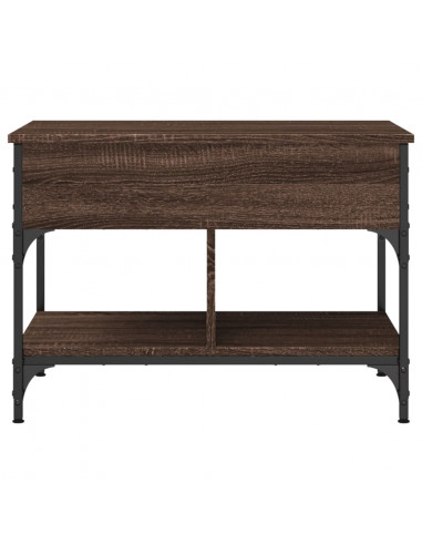 Tavolino Salotto Rovere Marrone 70x50x50cm Multistrato Metallo