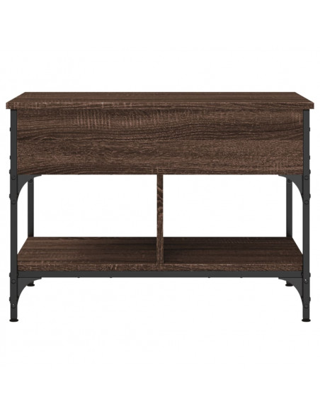 Tavolino Salotto Rovere Marrone 70x50x50cm Multistrato Metallo