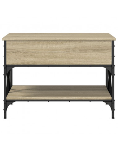 Tavolino Salotto Rovere Sonoma 70x50x50 cm Multistrato Metallo