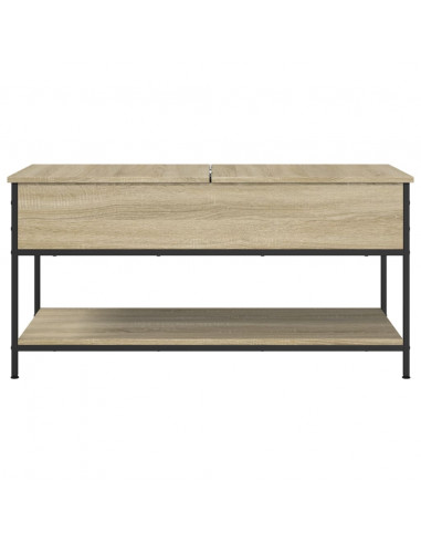 Tavolino Salotto Rovere Sonoma 100x50x50 cm Multistrato Metallo