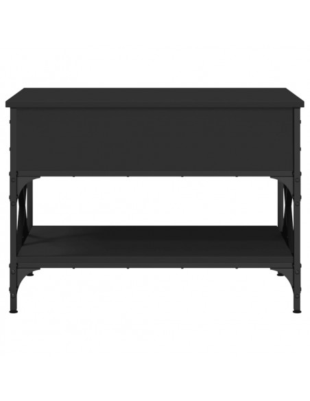 Tavolino da Salotto Nero 70x50x50cm Legno Multistrato Metallo