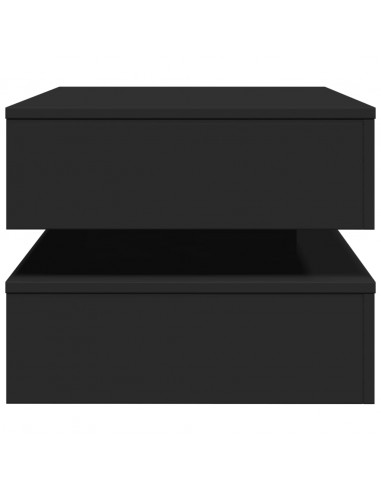 Tavolino da Soggiorno con Luci LED Nero 90x50x40 cm