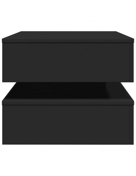 Tavolino da Soggiorno con Luci LED Nero 90x50x40 cm