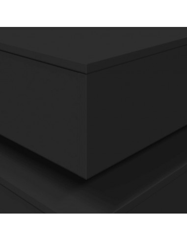 Tavolino da Soggiorno con Luci LED Nero 90x50x40 cm