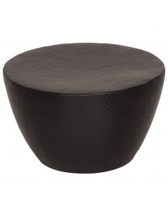 Tavolino da Salotto in Alluminio Martellato Ø 50x30 cm Nero 2
