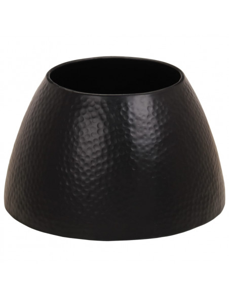 Tavolino da Salotto in Alluminio Martellato Ø 50x30 cm Nero