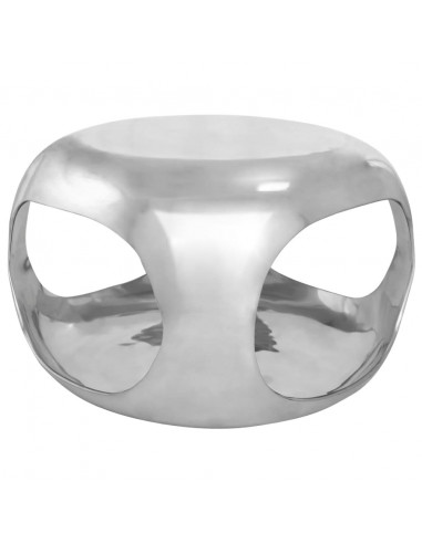 Tavolino da Salotto in Alluminio 50x50x30 cm Argento