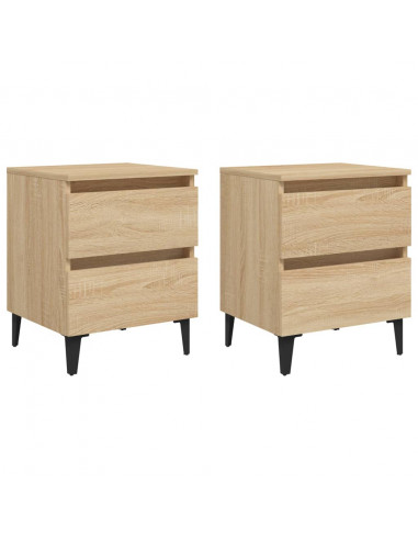 Comodini 2pz Rovere Sonoma 40x35x50 cm in Legno Multistrato