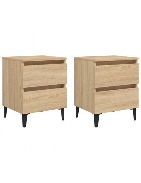 Comodini 2pz Rovere Sonoma 40x35x50 cm in Legno Multistrato