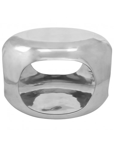 Tavolino da Salotto in Alluminio 50x50x30 cm Argento
