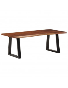 Tavolino Miele 110x55x40 cm in Legno Massello di Acacia 2