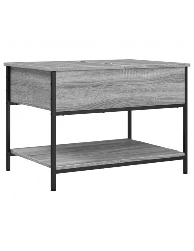 Tavolino Salotto Grigio Sonoma 70x50x50 cm Multistrato Metallo