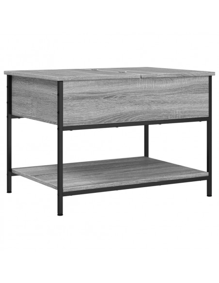 Tavolino Salotto Grigio Sonoma 70x50x50 cm Multistrato Metallo
