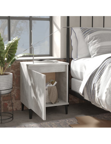 Comodini con Gambe in Metallo Grigio Cemento 40x30x50 cm