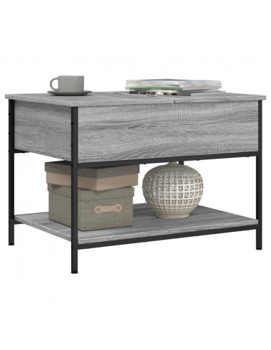 Tavolino Salotto Grigio Sonoma 70x50x50 cm Multistrato Metallo