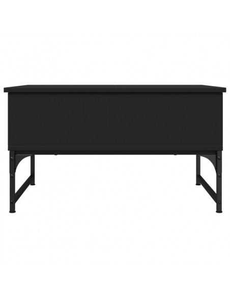 Tavolino da Salotto Nero 70x50x40 cm Legno Multistrato Metallo