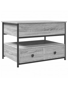 Tavolino Salotto Grigio Sonoma 70x50x50 cm Multistrato Metallo 2