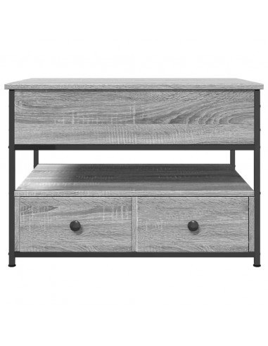 Tavolino Salotto Grigio Sonoma 70x50x50 cm Multistrato Metallo