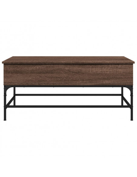 Tavolino Rovere Marrone 100x50x45cm Legno Multistrato e Metallo