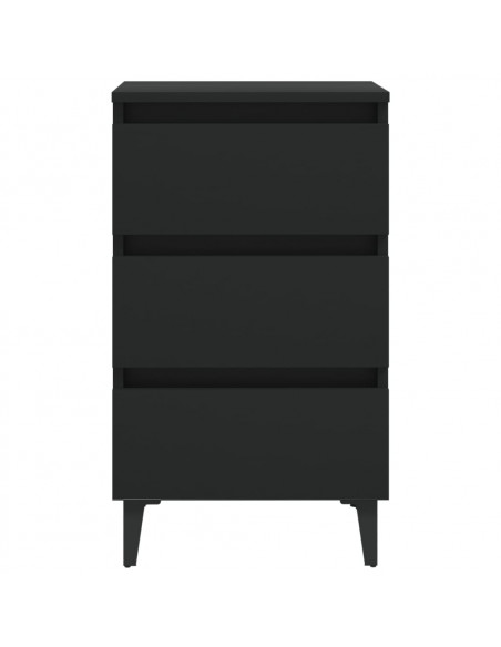 Comodino con Gambe in Metallo Nero 40x35x69 cm