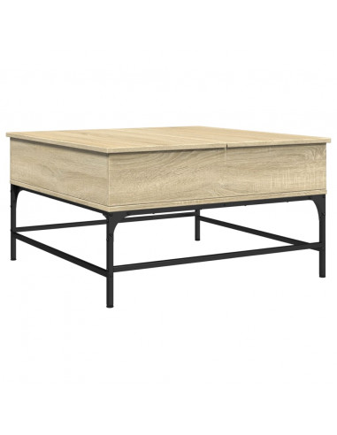 Tavolino Salotto Rovere Sonoma 80x80x45 cm Multistrato Metallo