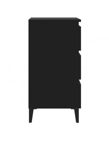Comodino con Gambe in Metallo Nero 40x35x69 cm