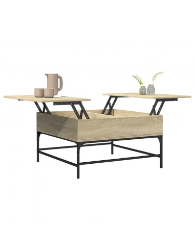 Tavolino Salotto Rovere Sonoma 80x80x45 cm Multistrato Metallo