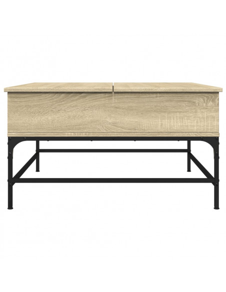 Tavolino Salotto Rovere Sonoma 80x80x45 cm Multistrato Metallo