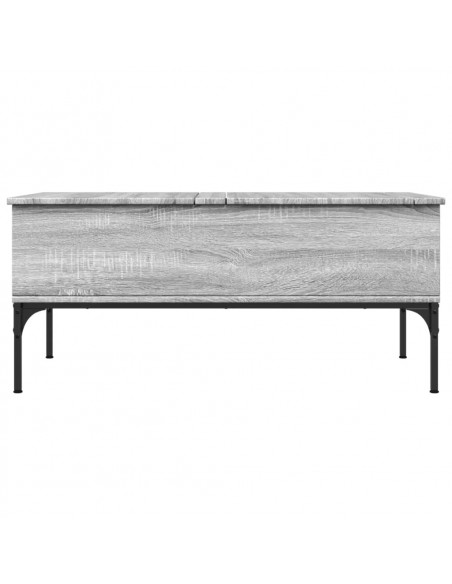 Tavolino Grigio Sonoma 100x50x45 cm Legno Multistrato e Metallo