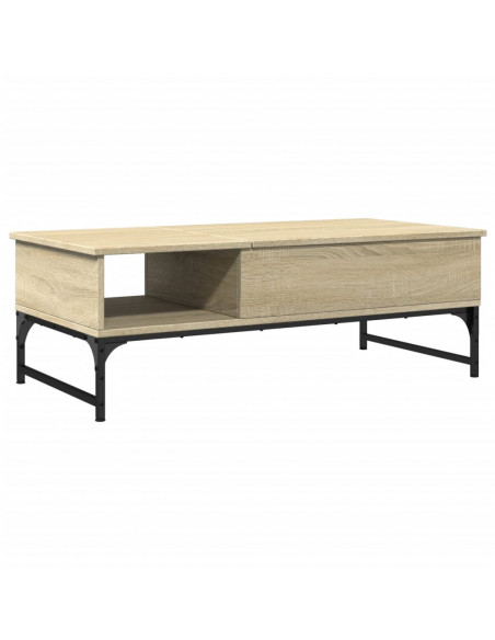 Tavolino Salotto Rovere Sonoma 100x50x35 cm Multistrato Metallo