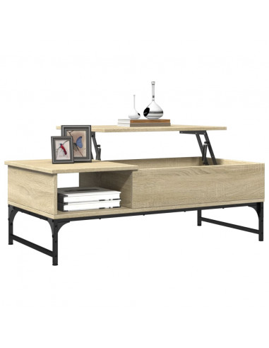 Tavolino Salotto Rovere Sonoma 100x50x35 cm Multistrato Metallo