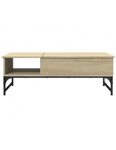 Tavolino Salotto Rovere Sonoma 100x50x35 cm Multistrato Metallo