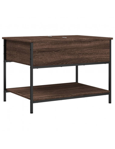 Tavolino Salotto Rovere Marrone 70x50x50cm Multistrato Metallo