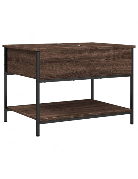 Tavolino Salotto Rovere Marrone 70x50x50cm Multistrato Metallo