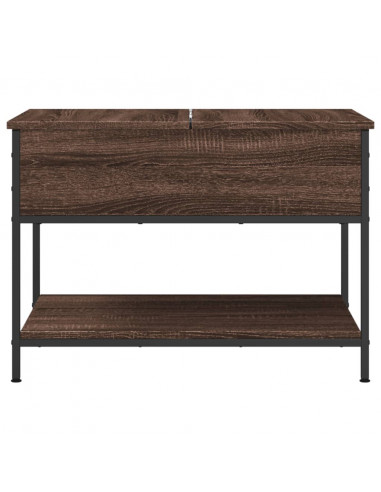 Tavolino Salotto Rovere Marrone 70x50x50cm Multistrato Metallo