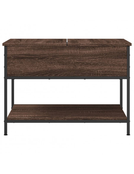 Tavolino Salotto Rovere Marrone 70x50x50cm Multistrato Metallo