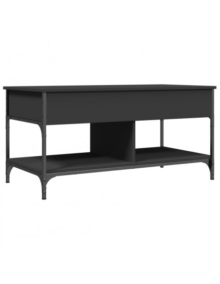 Tavolino da Salotto Nero 100x50x50cm Legno Multistrato Metallo